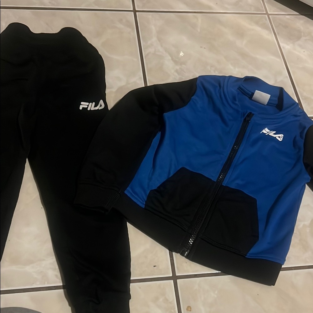 Fila Black and Blue Athletic Set